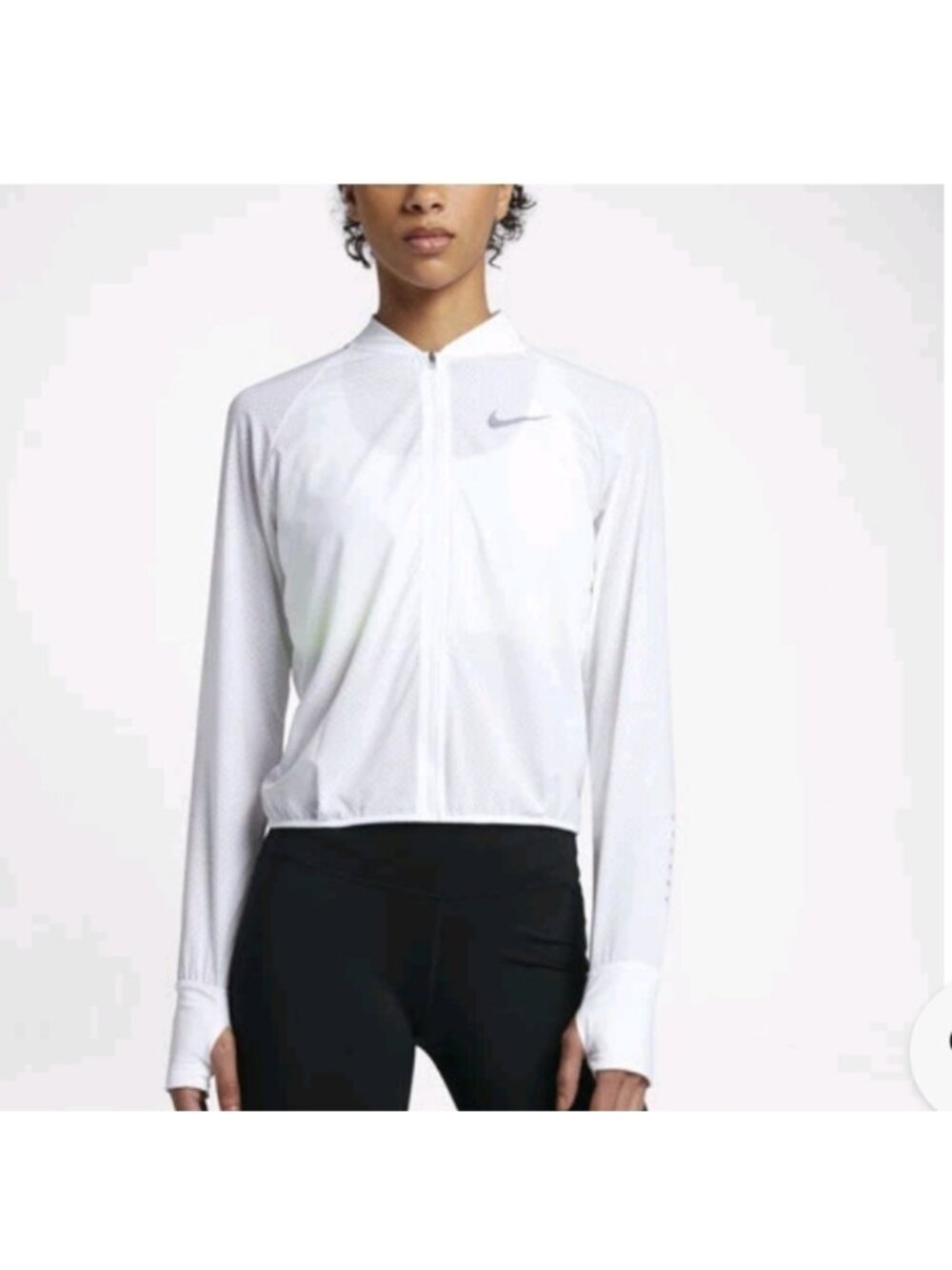 Nike Bomber Perforated mesh Training Jacket White